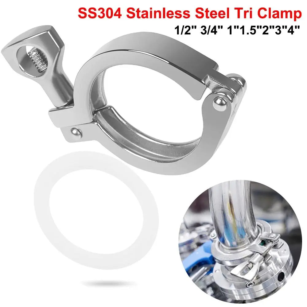 SS304 Stainless Steel Tri Clamp Fitting with Silicone Gasket Pipe Clamp Fitting Nixie