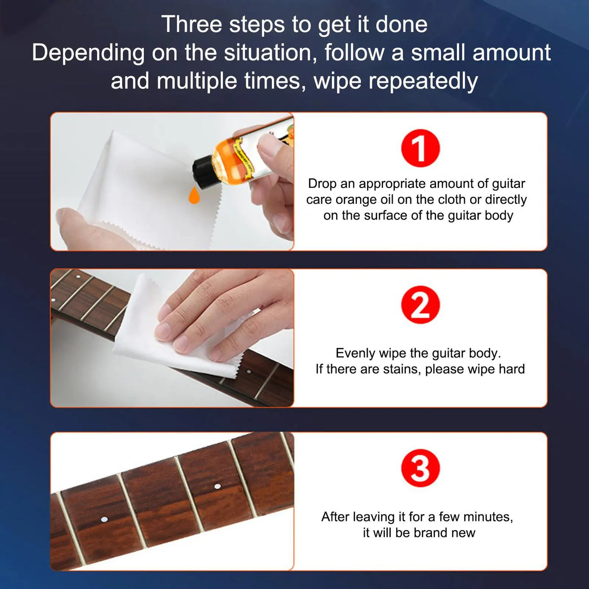 Guitar Fretboard Polishing Oil 120ml + Cleaning Cloth Set Guitar Care Oil Nixie