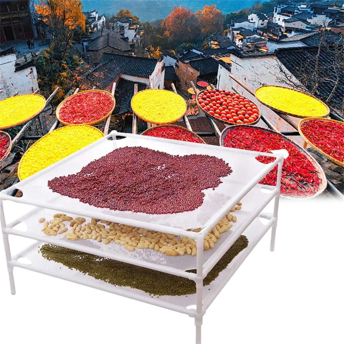 Stackable Flat Clothes Drying Rack | Foldable Mesh Laundry Dryer