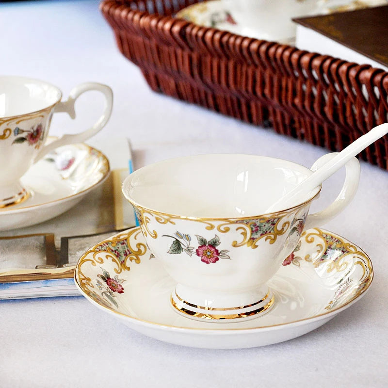 European Bone China Coffee Cup & Saucer Set 200ml Ceramic Ceramic Coffee Set Nixie