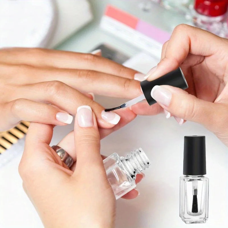 5PCS 5ml Clear Glass Nail Polish Bottles with Brush & Funnel Nail Polish Bottles Nixie