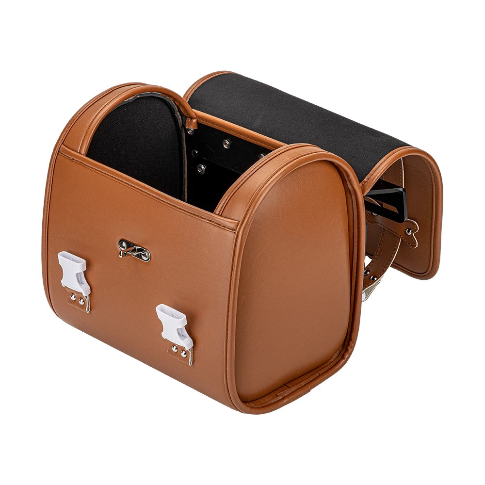 Retro Motorcycle Saddlebags PU Leather Waterproof Universal Fit Motorcycle Saddlebag Nixie