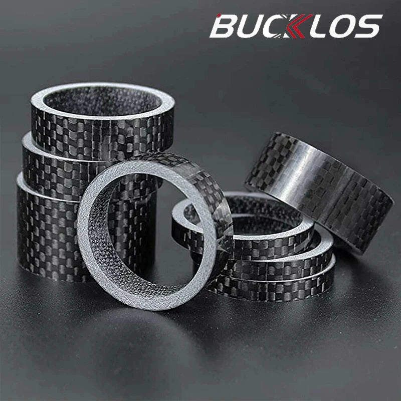 BUCKLOS 11pc Carbon Fiber Bike Stem Spacers 1-1/8" MTB Road Bike Stem Spacers Nixie