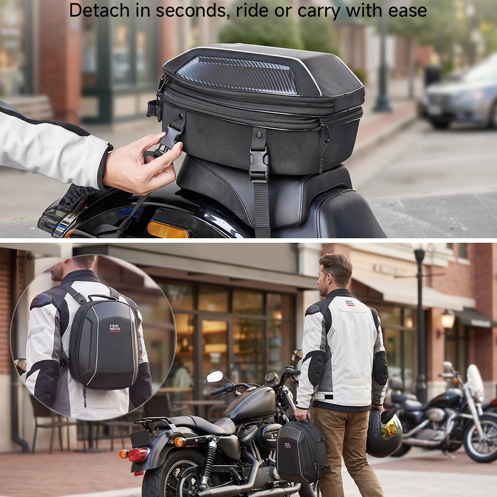 KEMITOUR EVA Motorcycle Tail Bag with Combination Lock Motorcycle Tail Bag Nixie