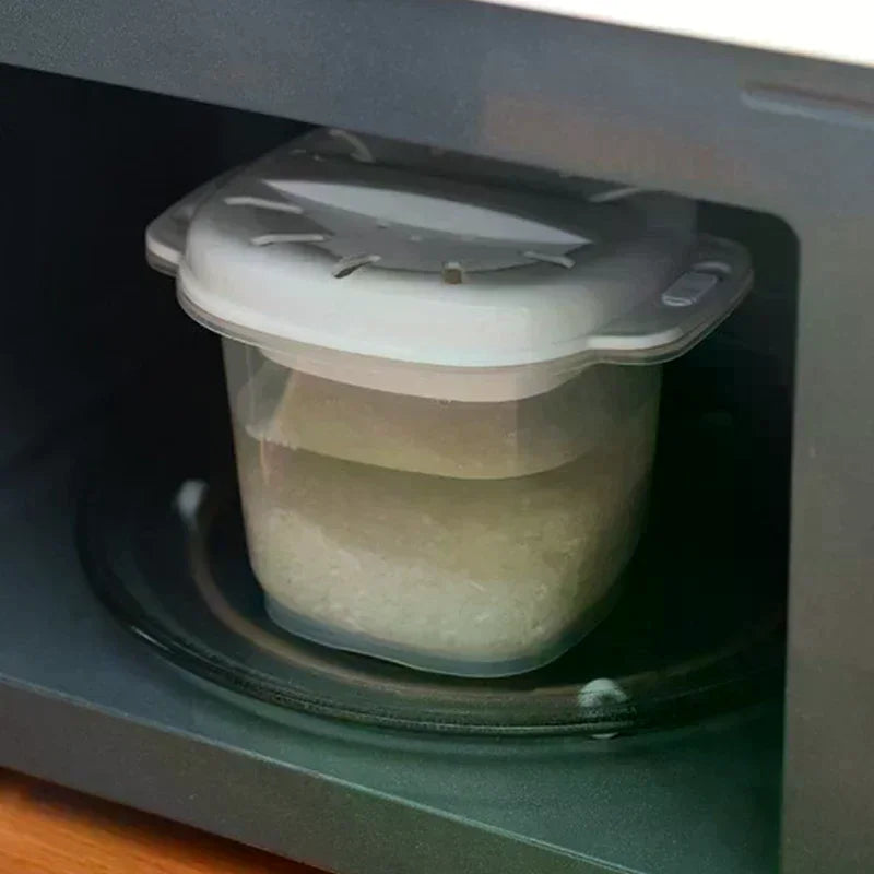 Microwave Rice Cooker Steamer Bento Lunch Box 900ml PP