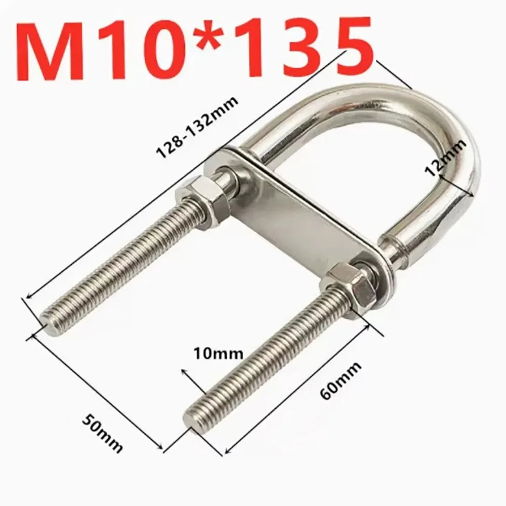304 Stainless Steel Marine U-Bolt Boat Hardware M5–M12 with Nut Marine U-Bolt Nixie M10x135mm