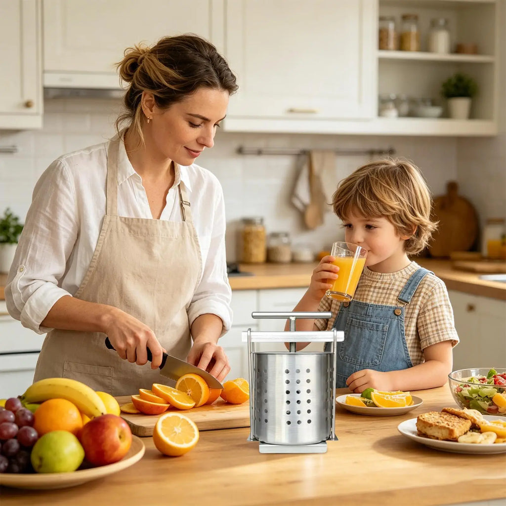 2.5L Stainless Steel Fruit Wine Press & Honey Juicer Manual Fruit Press Nixie