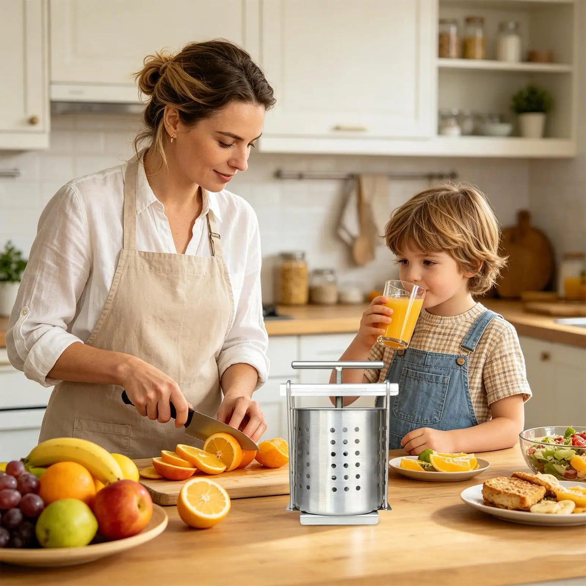 2.5L Stainless Steel Fruit Wine Press & Honey Juicer Manual Fruit Press Nixie