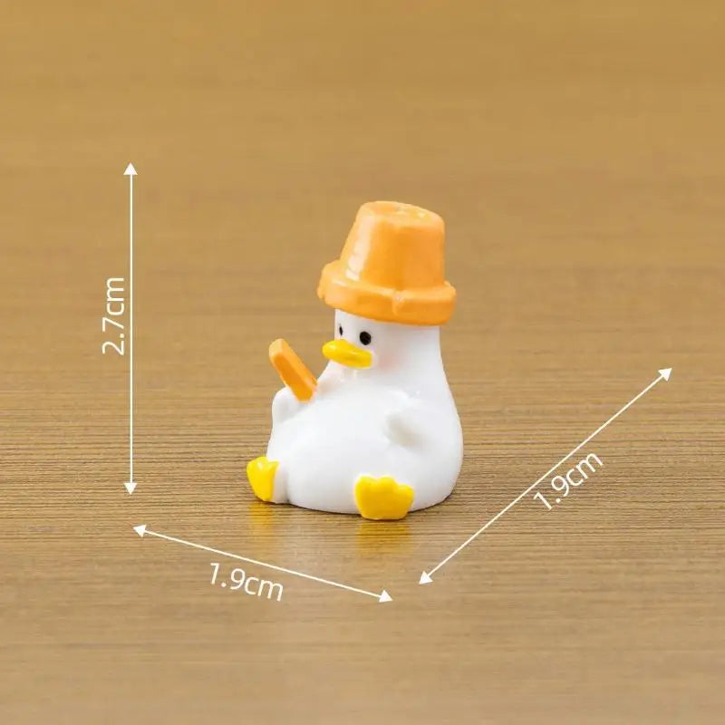 5PCS Mini Resin Duck Figurines Fairy Garden & Desk Décor Set Miniature Figurine Set Nixie