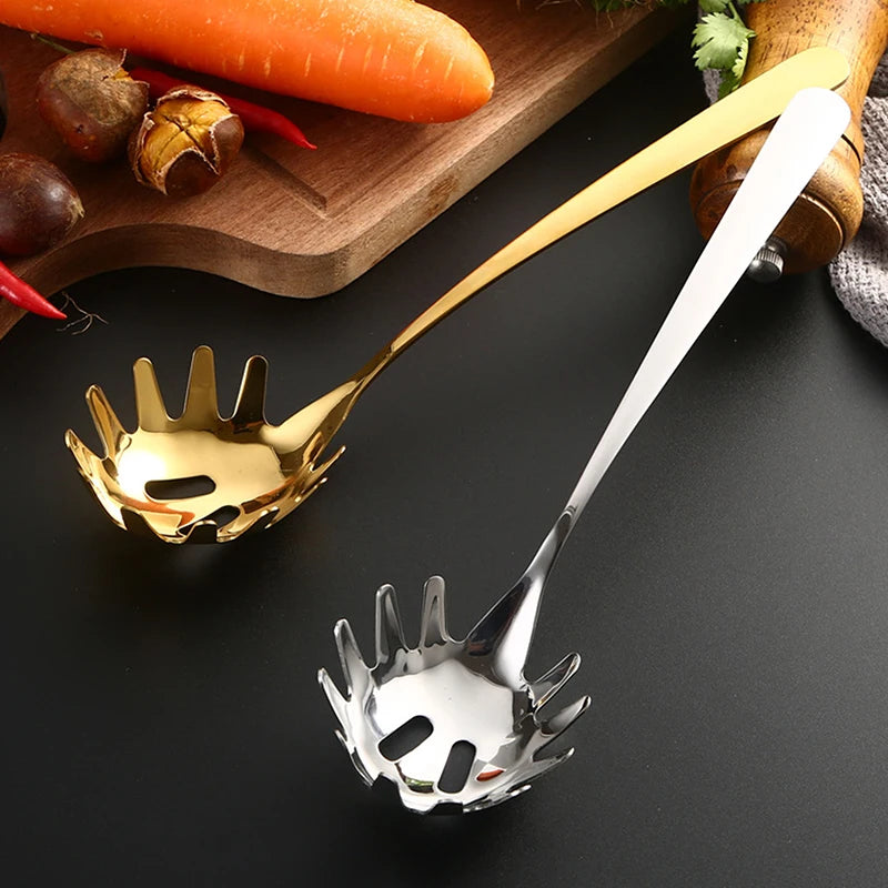 Stainless Steel Noodle Spoon Pasta Server & Food Strainer Pasta Server Spoon Nixie