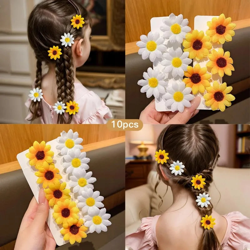 10 Pcs Sunflower Hair Clips Cute Floral Hairpins for Women Floral Hair Clips Nixie