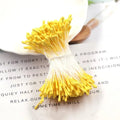 360Pcs Artificial Flower Stamens 55mm Matte DIY Floral Pistils Floral Craft Stamens Nixie Yellow