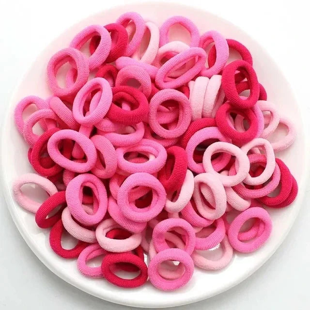 200–1000pcs Colorful Nylon Elastic Hair Bands for Women & Girls Elastic Hair Bands Nixie pink mixed-200pcs