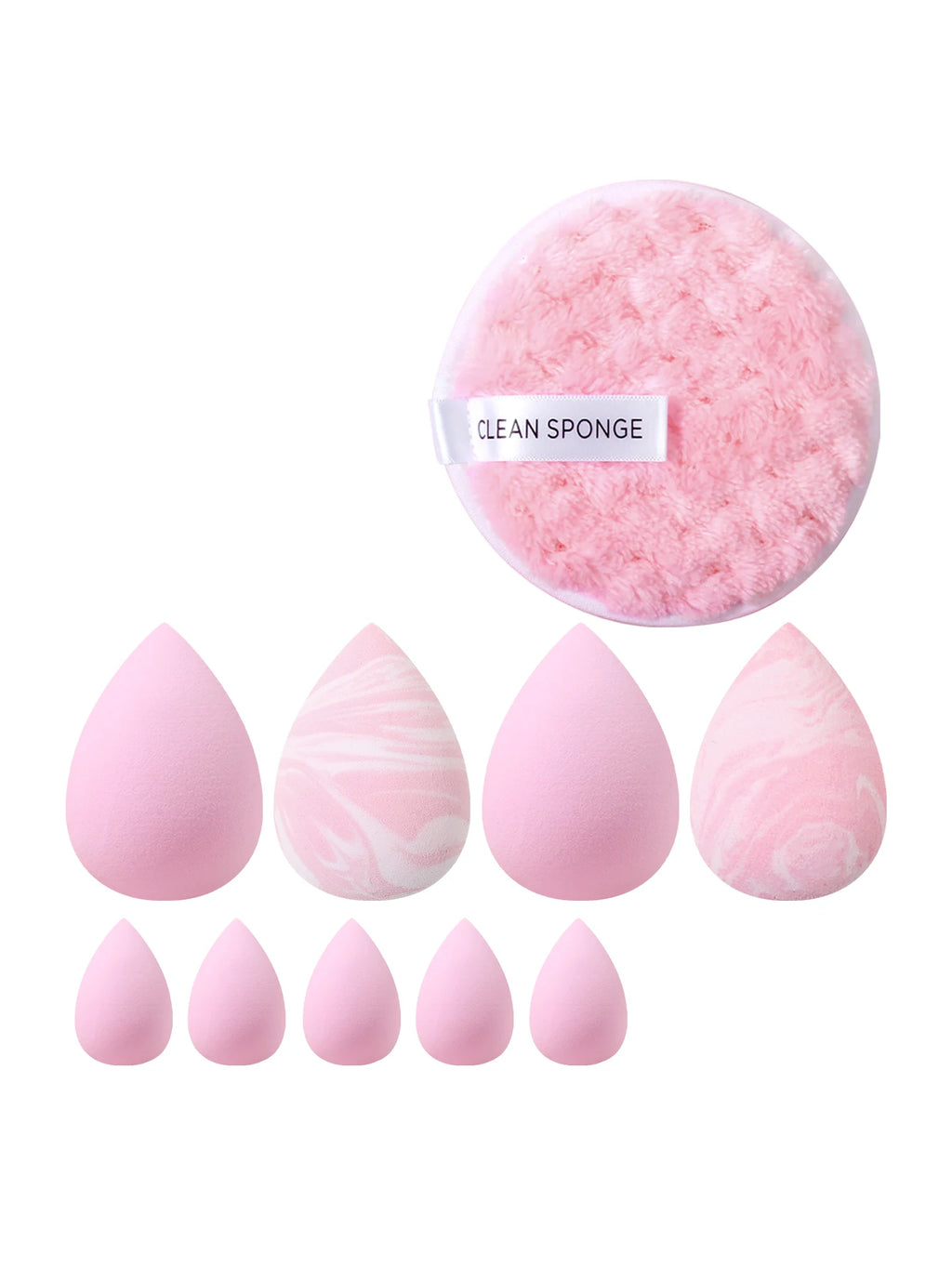 10Pcs Makeup Sponge Set – Multi-Shape Blending & Cleansing Pads Makeup Sponge Set Nixie