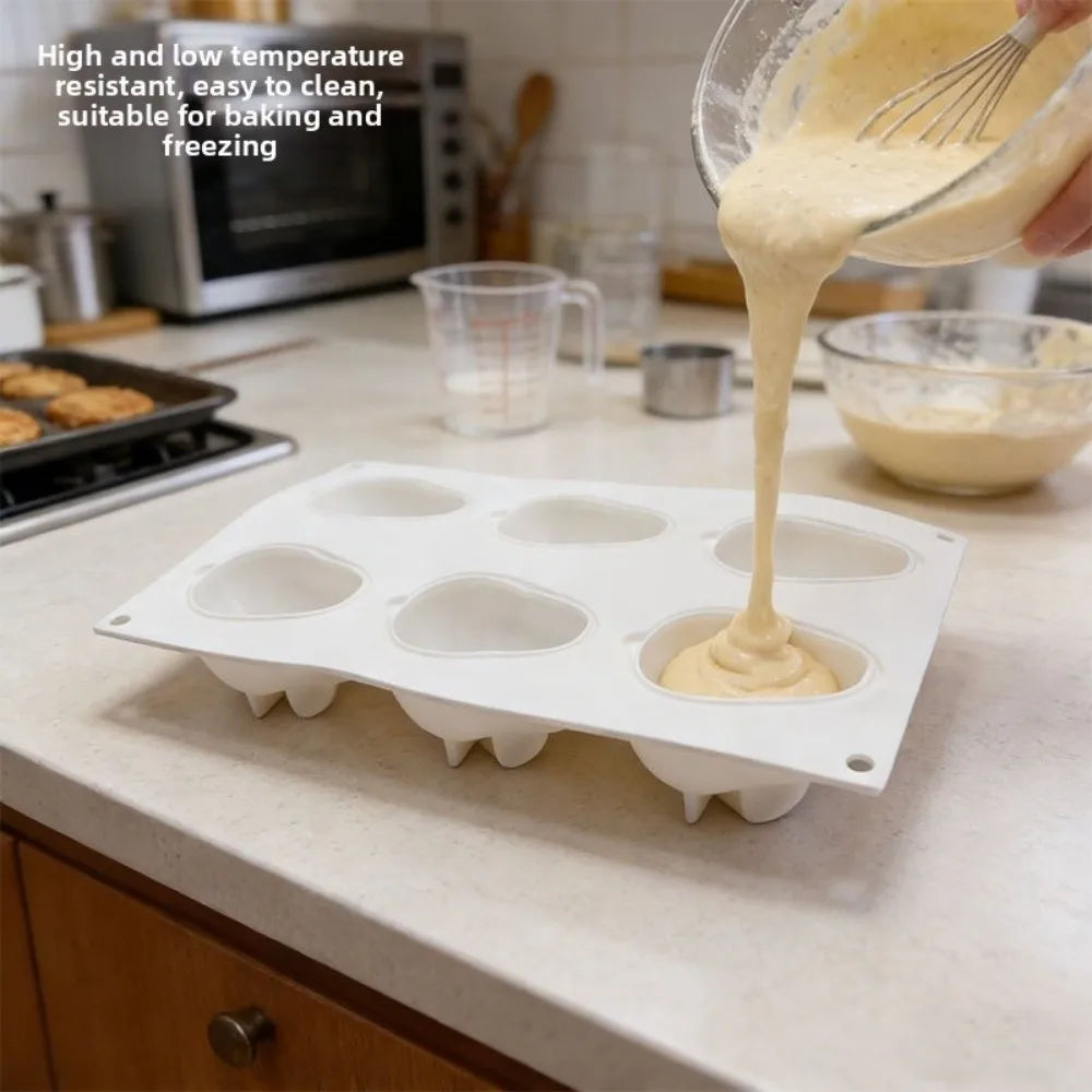 Silicone 3D Bunny Cake Mold – 6 Cavity Non-Stick Baking Mould