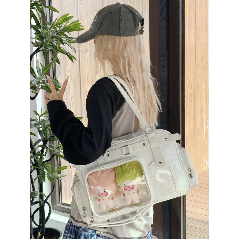 Nixie 2D Anime Purple Boston Bag – Large Shoulder & Crossbody Shoulder Tote Bag Nixie