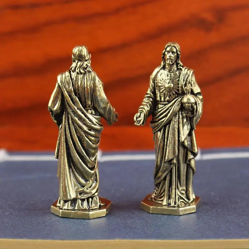 Handmade Brass Deity Statue Vintage Tibetan Desktop Figurine
