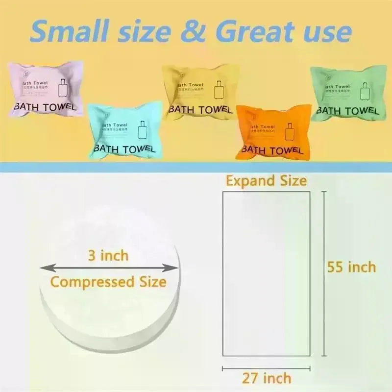 Compressed Disposable Cotton Bath Towel 70x140cm | Travel Disposable Bath Towel Nixie