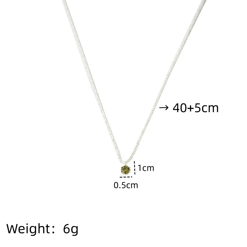 Green Diamond Sparkling Starlight Necklace – Elegant Collarbone Chain Pendant Necklace Nixie