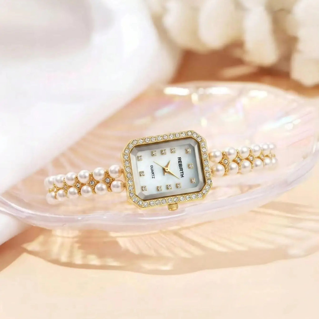 Women's Square Quartz Watch – Light Luxury Stainless Steel Women's Quartz Watch Nixie