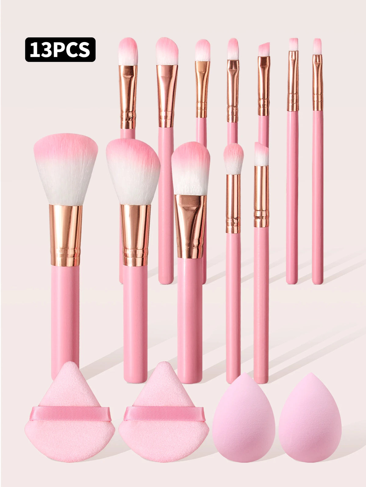 16-Piece Makeup Brush Set with Sponge & Triangle Powder Puff Makeup Brush Set Nixie