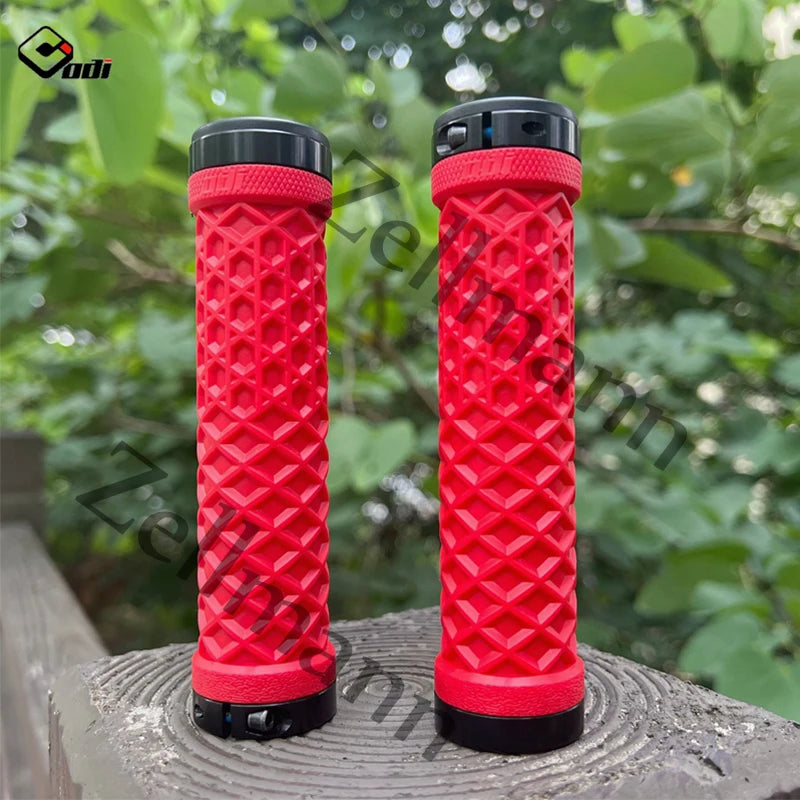 ODI Silicone Lock-On MTB Bike Grips | BMX Handlebar Cover Bike Handlebar Grips Nixie RED