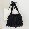 Japanese Minimalist Puffy Skirt Shoulder Bag | Women's Tote Shoulder Bag Nixie Black