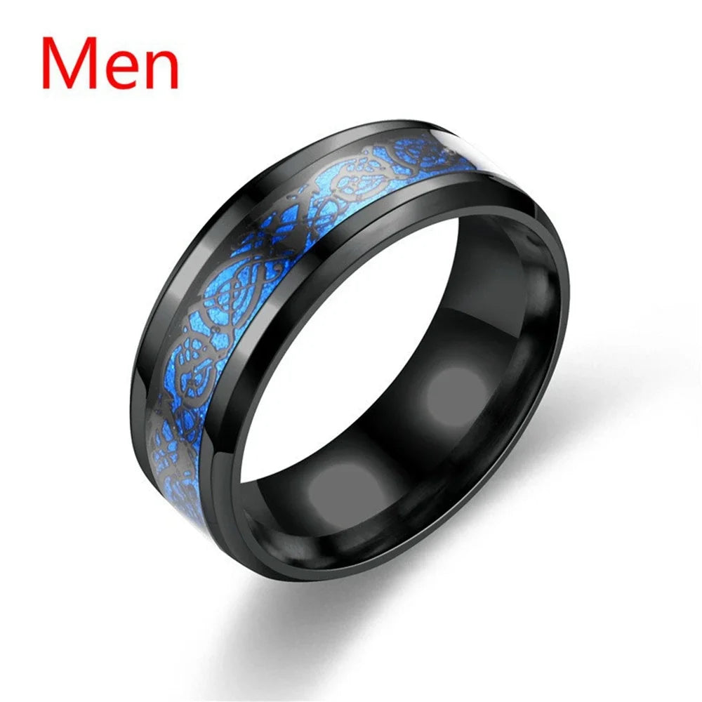Butterfly Couple Rings – Stainless Steel Wedding Band Couple Ring Nixie WHITE Light Yellow Gold Color 7