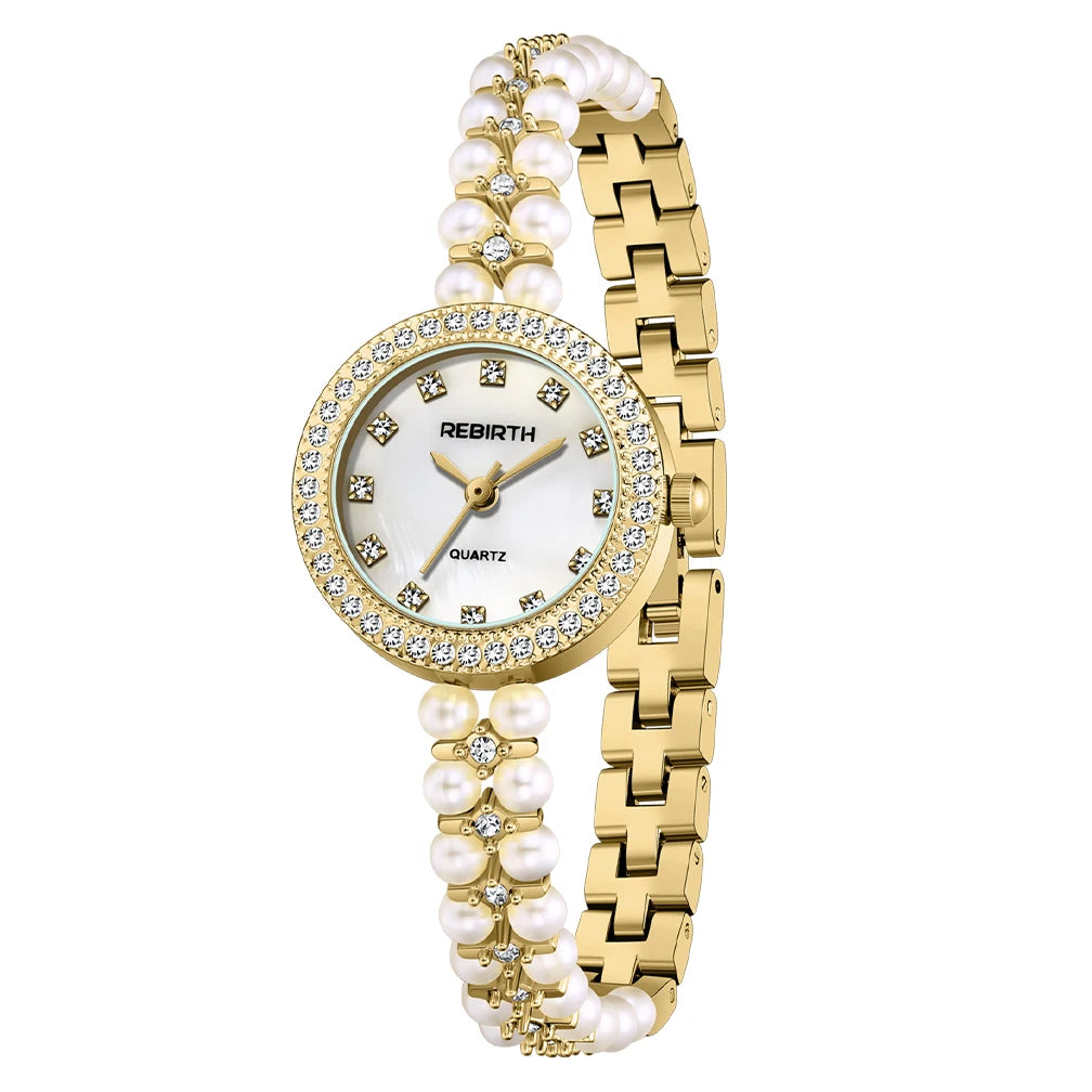 Luxury Women's Bracelet Quartz Watch – Vintage Small Dial Women's Quartz Watch Nixie Gold