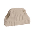 Knit-Textured Evening Clutch Bag | Large Makeup Bag for Women Evening Clutch Bag Nixie Beige