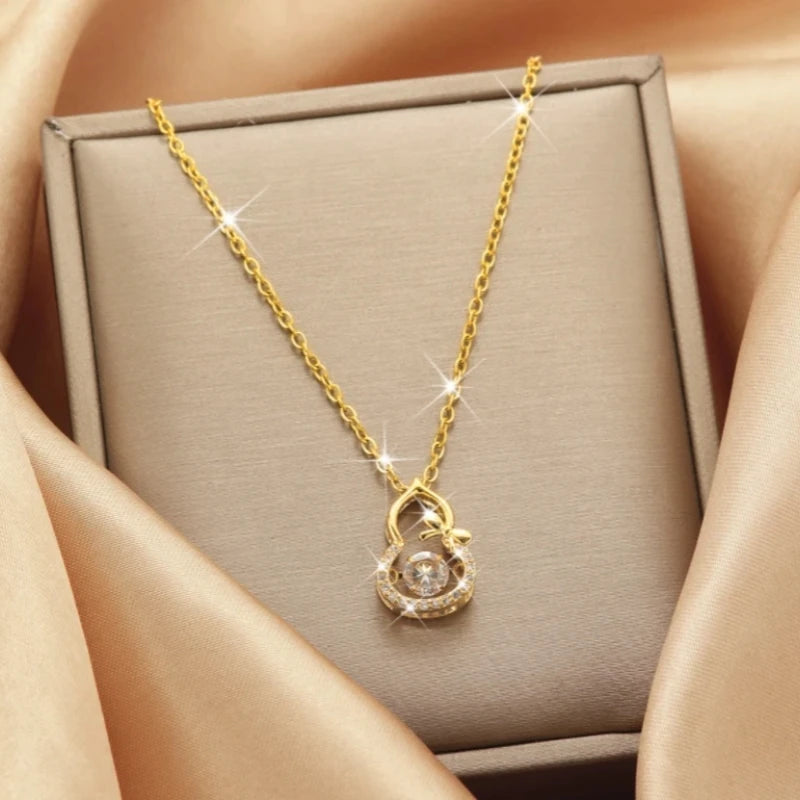 Gold-Plated Lucky Gourd Heart Choker Necklace | Minimalist Fashion Necklace Nixie XL1334 40cm