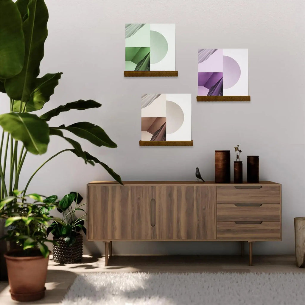 Solid Wood Vinyl Record Wall Shelf – Retro Display Mount