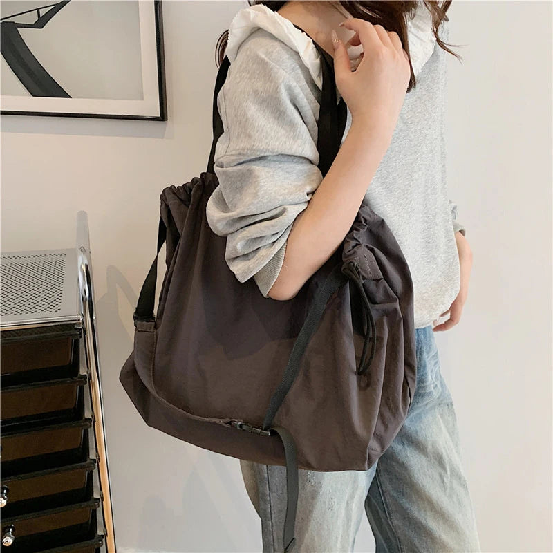 Japanese Style Oxford Tote Crossbody Shoulder Bag | Large Tote Crossbody Bag Nixie
