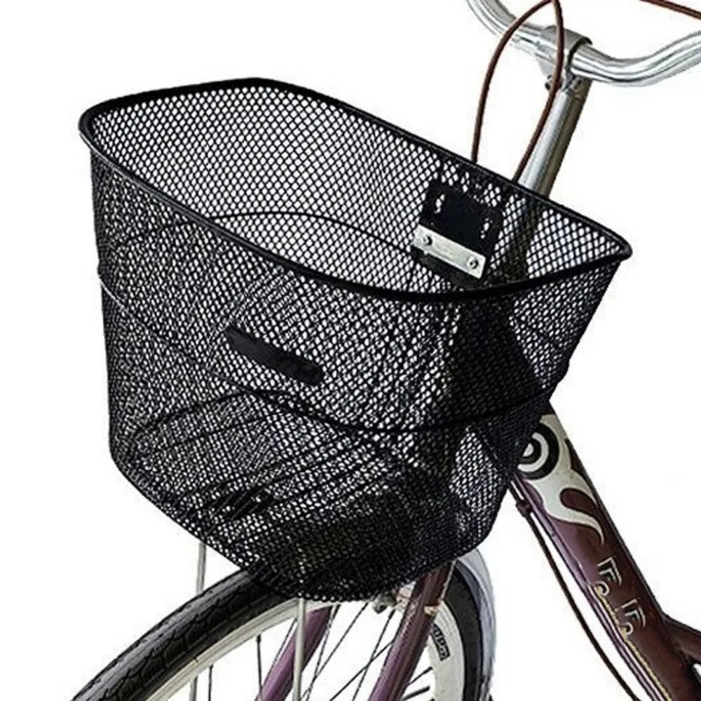 Metal Adjustable Bicycle Basket – Large Front & Rear Bike Basket Bicycle Basket Nixie Black