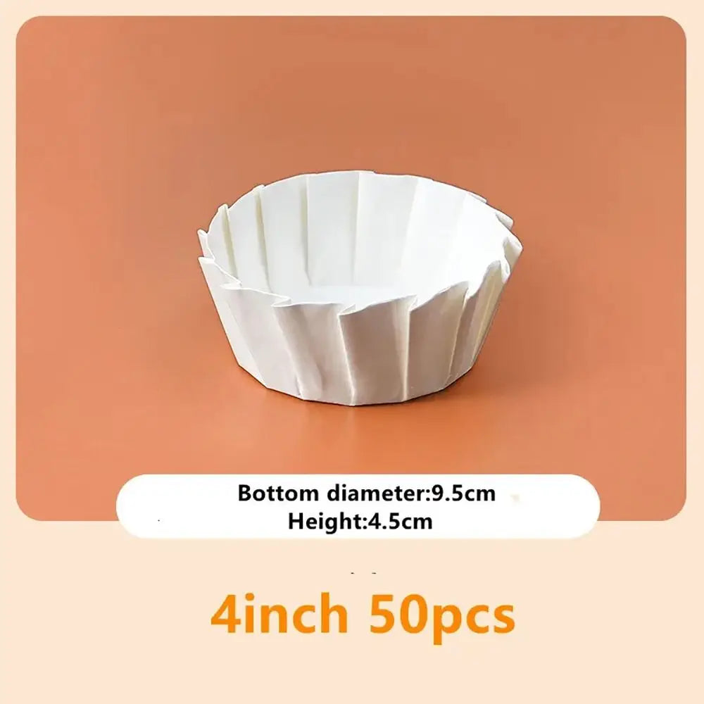 50Pcs Disposable Oilproof Cupcake Liners 4/6/8 Inch Cake Wraps