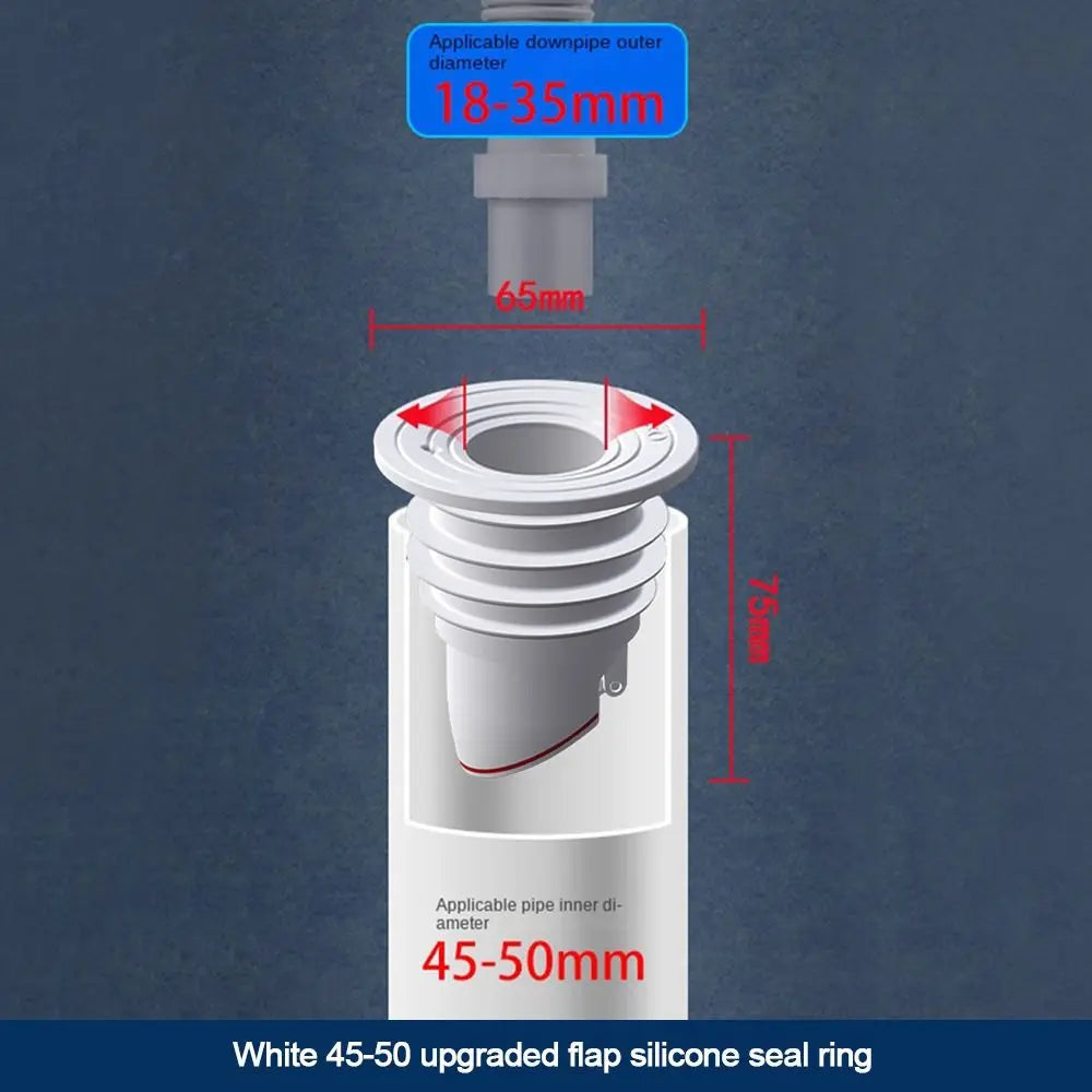 Floor Drain Seal Plug – Odor & Pest Blocking Pipe Ring Drain Seal Plug Nixie white-45-50mm