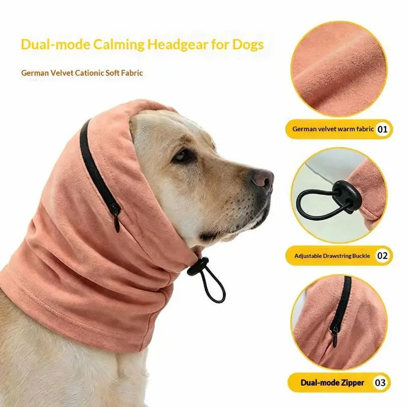 Dog Calming Ear Cover – 2-in-1 Warm Headband & Neck Scarf Dog Calming Headband Nixie