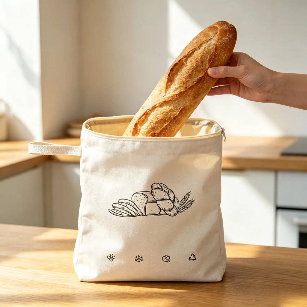 Reusable Beeswax Bread Bags – Double Cotton L-Zipper Beeswax Bread Bag Nixie
