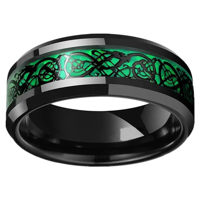 Emerald Green Zircon Couple Rings – Dragon Wedding Bands Couple Wedding Rings Nixie