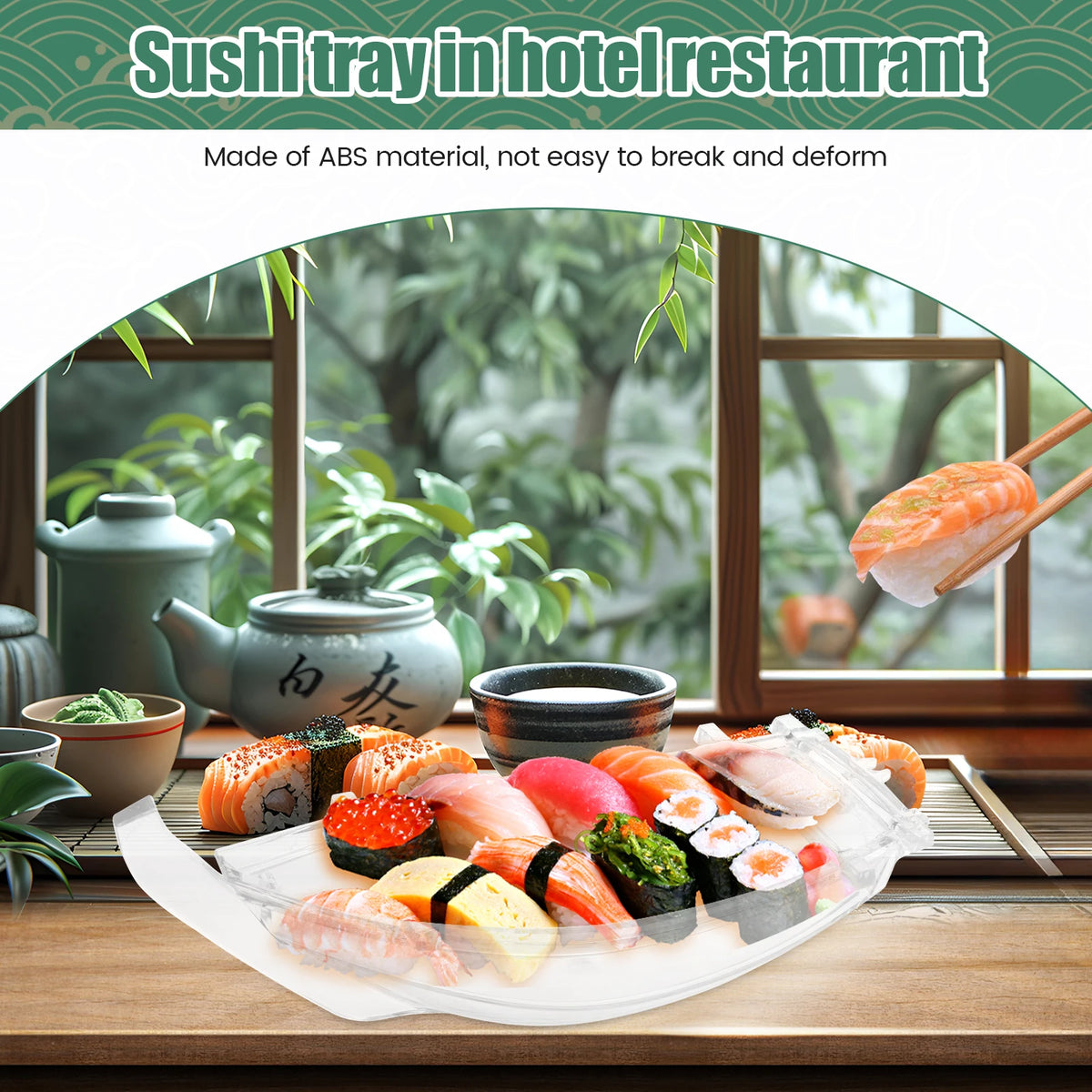Japanese Sushi Boat Serving Tray – Reusable ABS Plastic