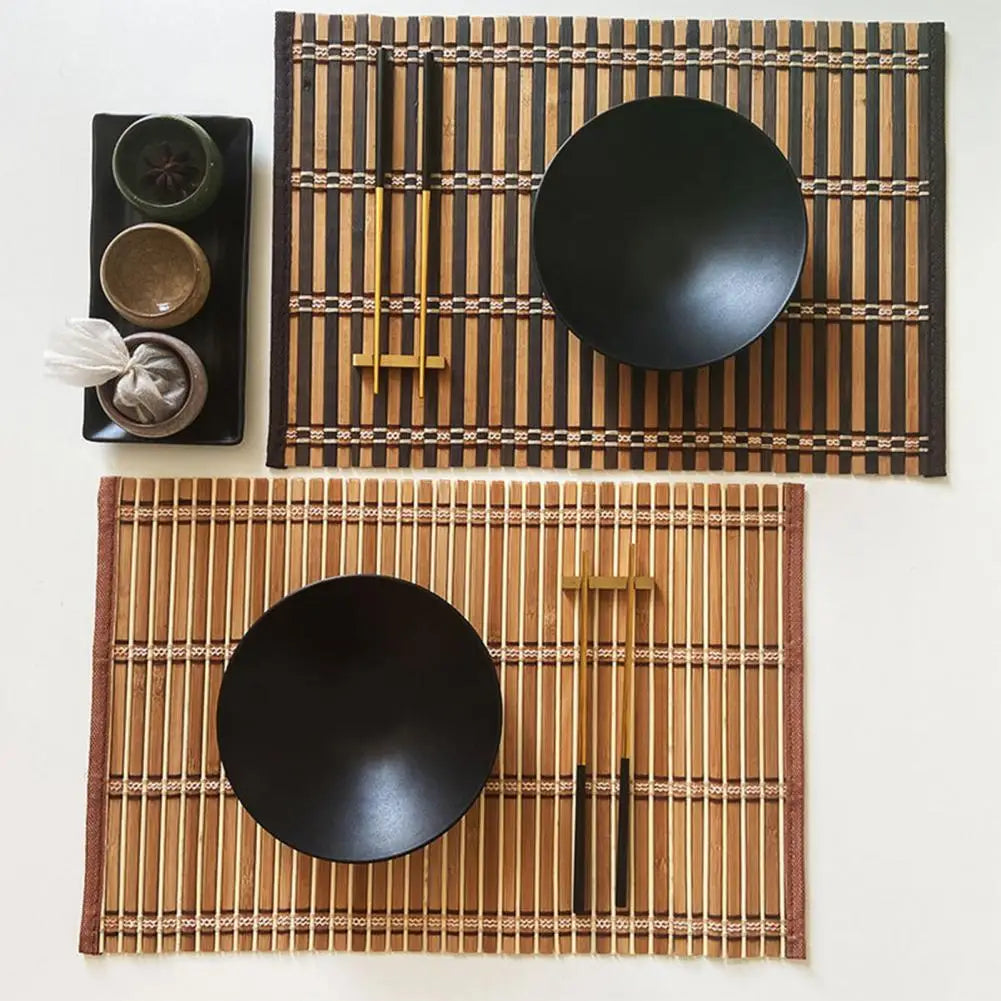 Bamboo Woven Rectangle Placemat – Heat-Resistant Table Mat