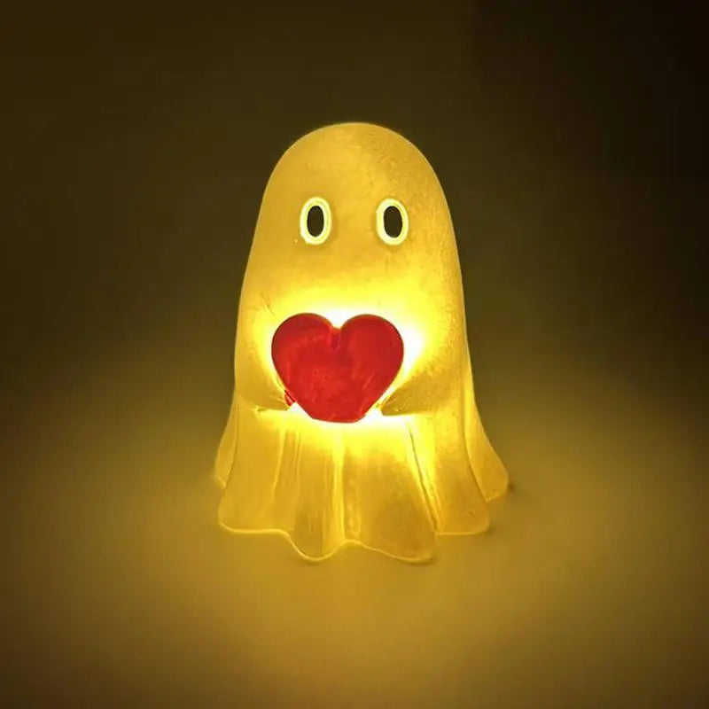 Cute Halloween Ghost Resin Statue – Mini Desktop Shelf Décor Halloween Resin Ornament Nixie A6