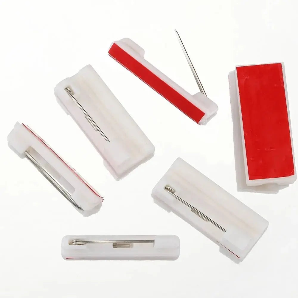 50Pcs Self-Adhesive Plastic Brooch Pins | Multi-Size DIY Badge Brooch Pin Backs Nixie