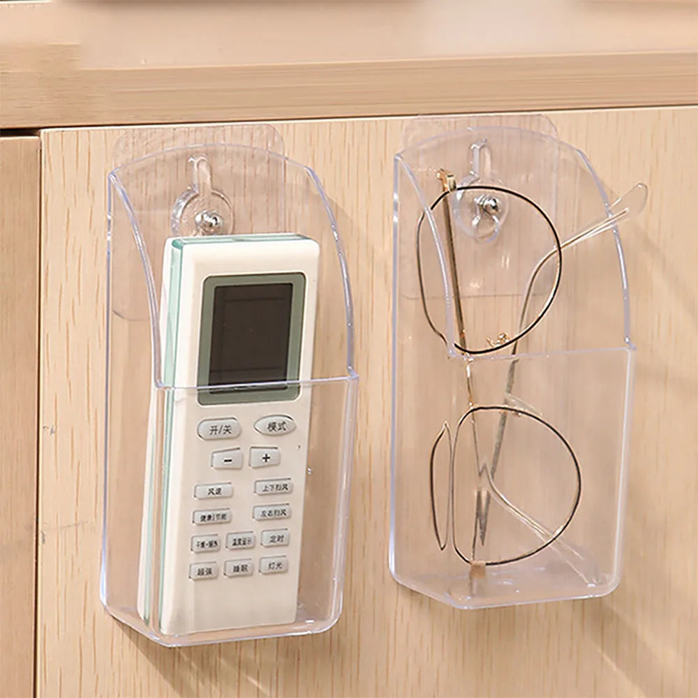Transparent Acrylic Remote Control Holder Wall Mount Organizer Storage Rack Organizer Nixie