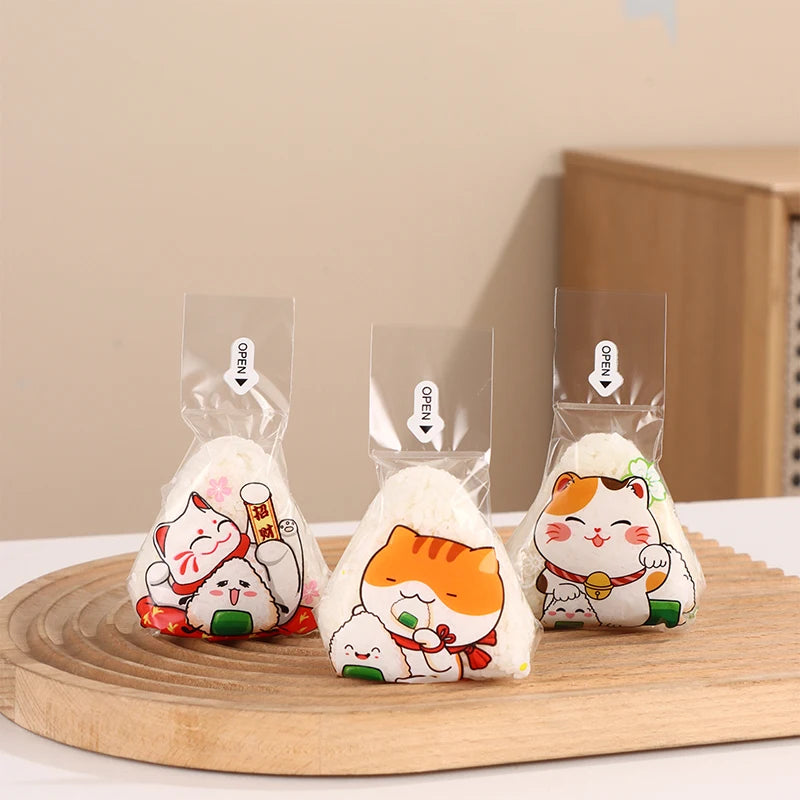 50/100Pcs Japanese Onigiri Triangle Rice Ball Packaging Bags Food Packaging Bags Nixie