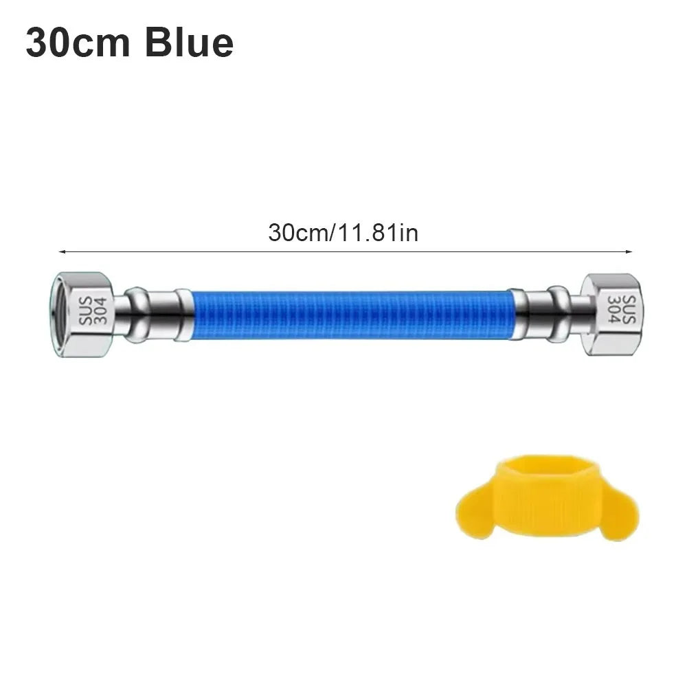 304 Stainless Steel Flexible Water Heater Hose 20–50cm Flexible Water Hose Nixie 30cm blue