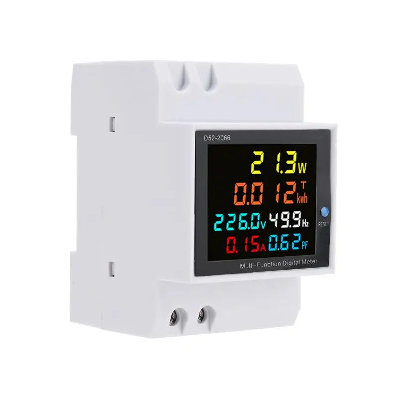6-in-1 DIN Rail AC Energy Meter 40-300V 100A KWH Power Monitor AC Energy Meter Nixie