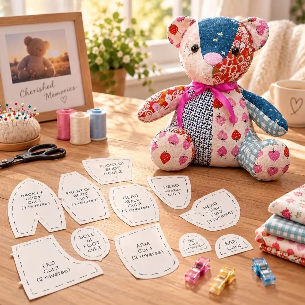 15" Memory Bear Sewing Template Set – 10-Pc Plastic Rulers