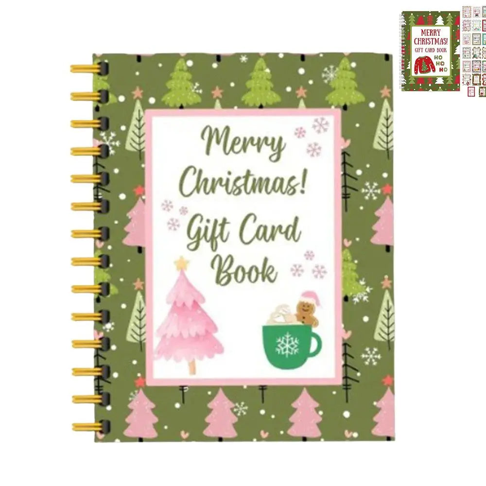 Spiral-Bound Christmas Gift Card Book – DIY Multicolor Paper Holiday Card Book Nixie