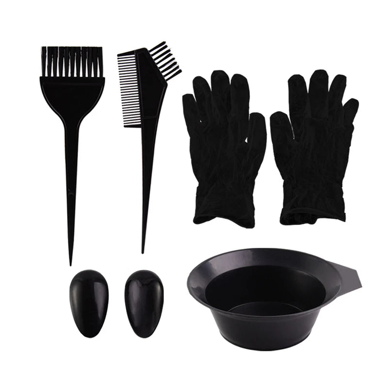 Hair Dyeing Tools Set – Brushes, Bowls, Cape & Gloves Kit Hair Coloring Kit Nixie 7-piece set